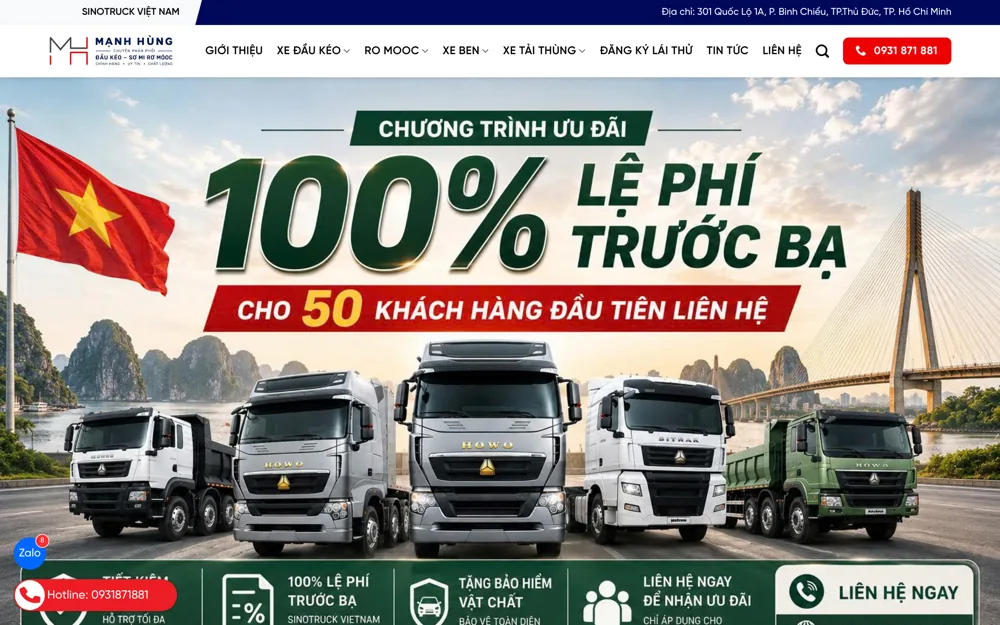 Website Sinotruck Việt Nam